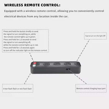 4-6 Gangs Switch Panel - Flat Style - Universal Wireless Control Switch Panel