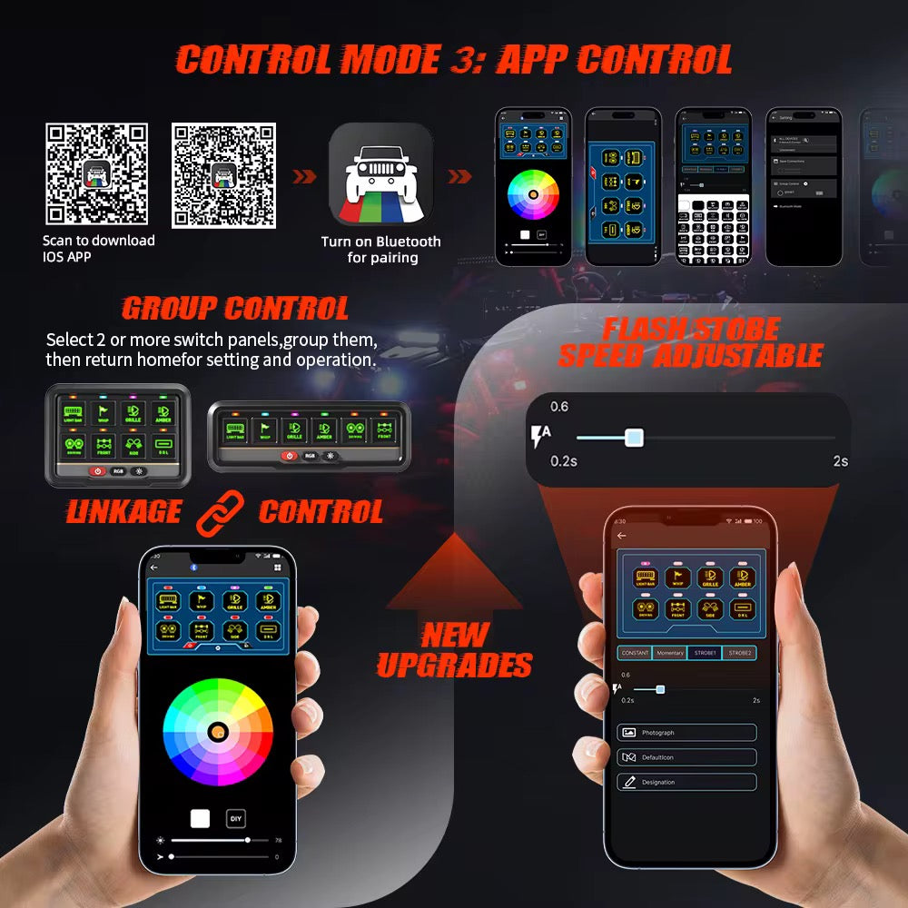 6-8 Gang Switch Panel With Wireless Remote And App Control