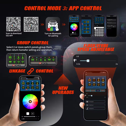 6-8 Gang Switch Panel With Wireless Remote And App Control